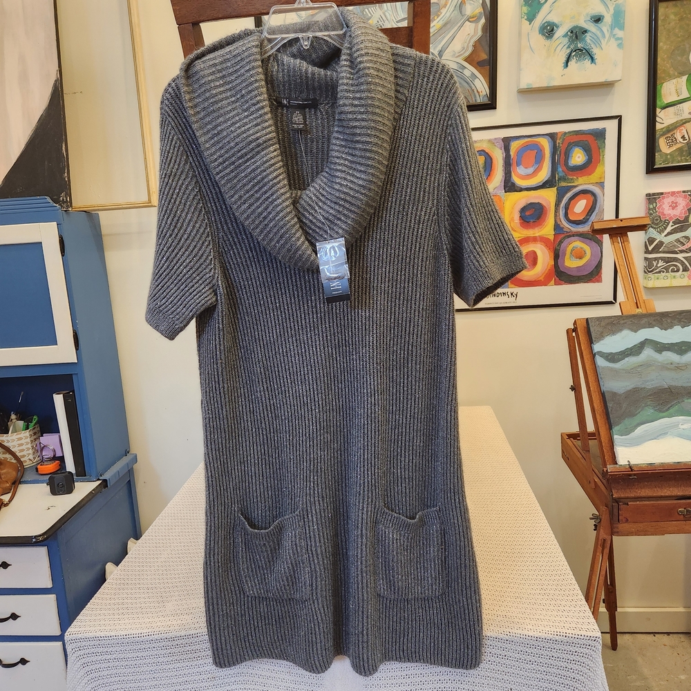 INC International Concepts Metallic Gray Sweater